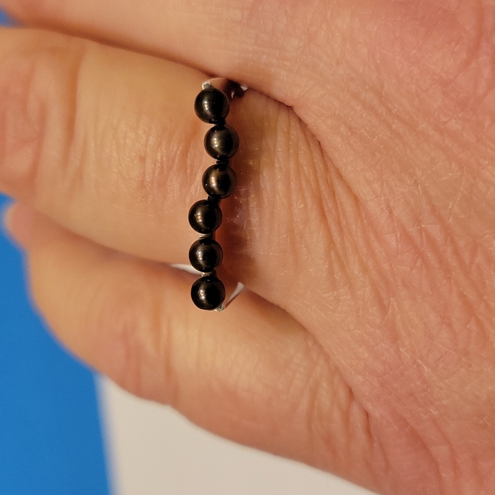 Black pearl sterling ring